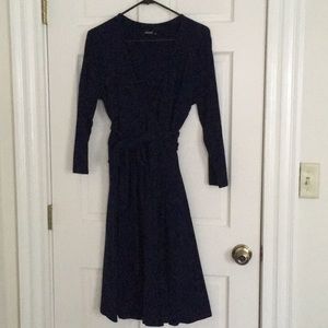 Navy eshakti 3/4 Sleeve Wrap Dress